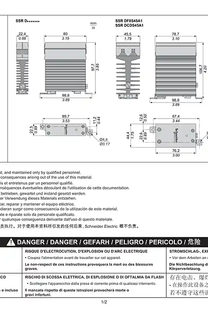 schneider施耐德SSR D... Solid state relays for rail mounting